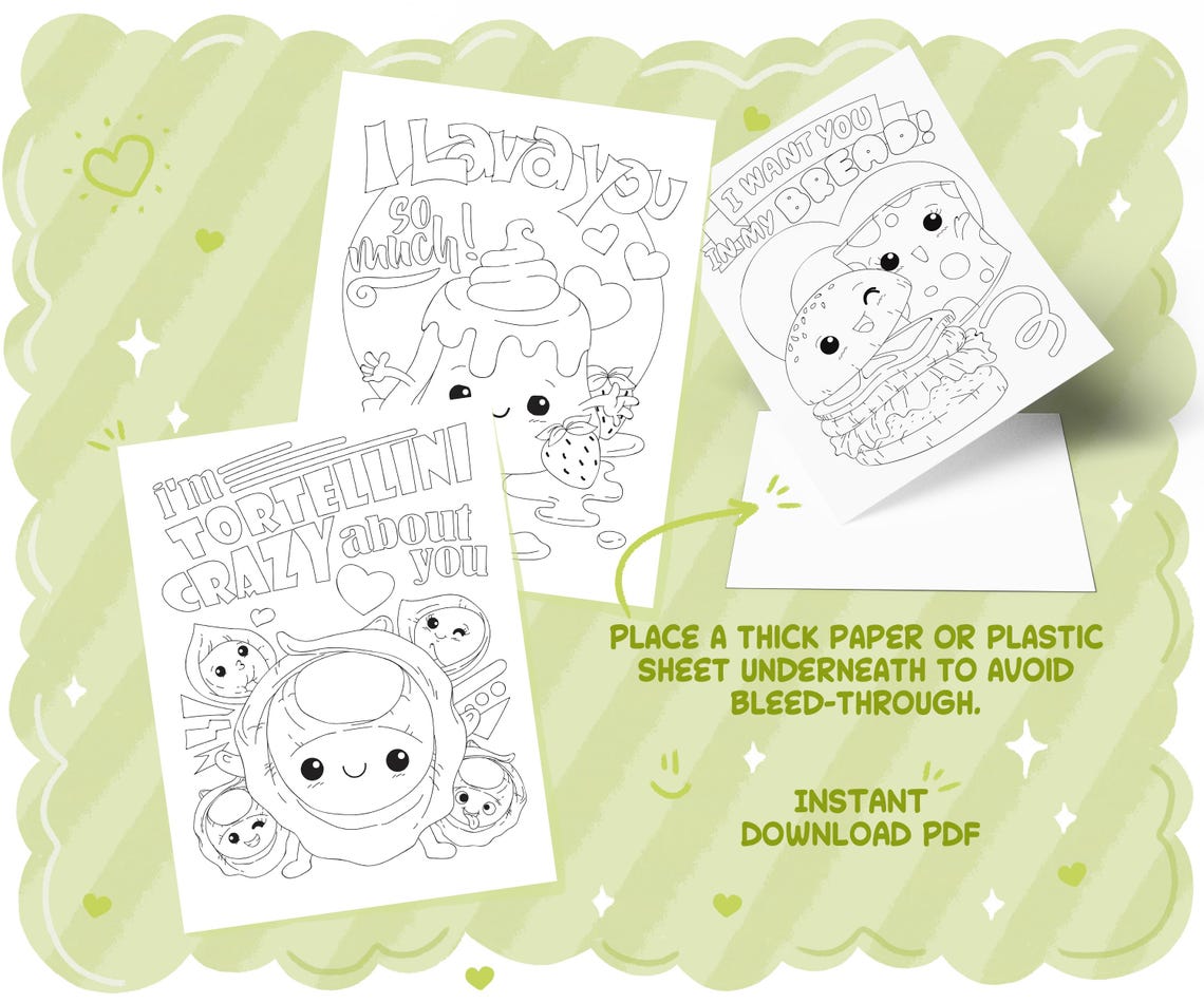 Food Puns Coloring Book, Printable PDF Instant Digital Download ...