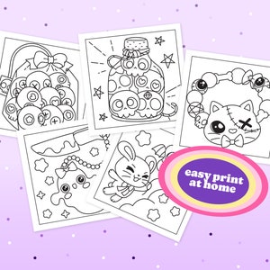 Creepy Cute Kawaii Pastel Coloring Book, Printable Instant Digital ...