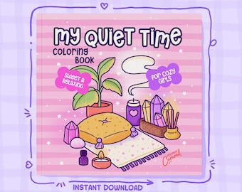 Cute Coloring Pages for Cozy Girls, 40 Relaxing, Comfy and Hygge Home Illustrations, Printable Instant Digital Download PDF For Calm Moments