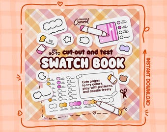 Blank Color Swatch Pages to test Colors, Practice Coloring Gradients, Draw Patterns, Instant Download Printable Digital PDF Sheets