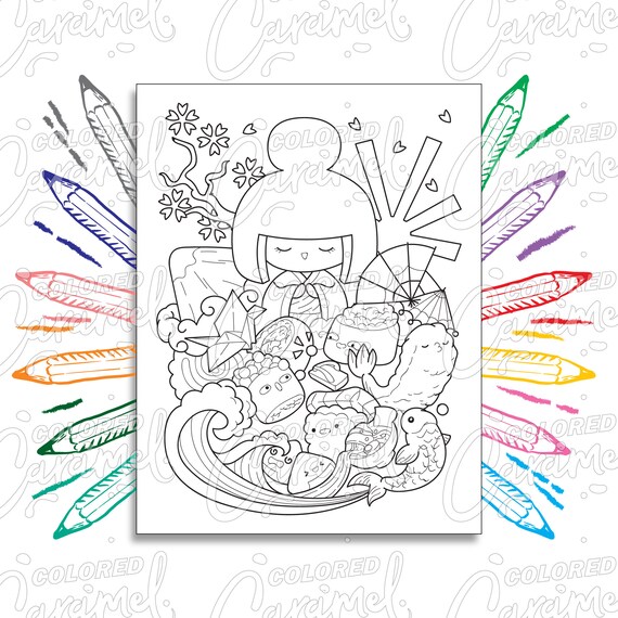850 Cute Japanese Coloring Pages  Free