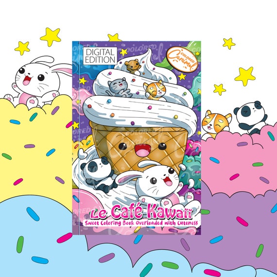 Kawaii Sweet Coloring Book Digital Download PDF Cute
