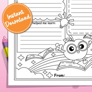 Thank You Teacher Printable Coloring Page, Gift for End of School and ...