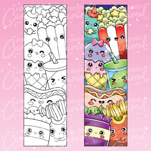 Kawaii Doodle Coloring Bookmarks, Printables Instant Digital Download ...