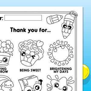 Thank You Teacher Printable Coloring Page, Gift for End of School and ...