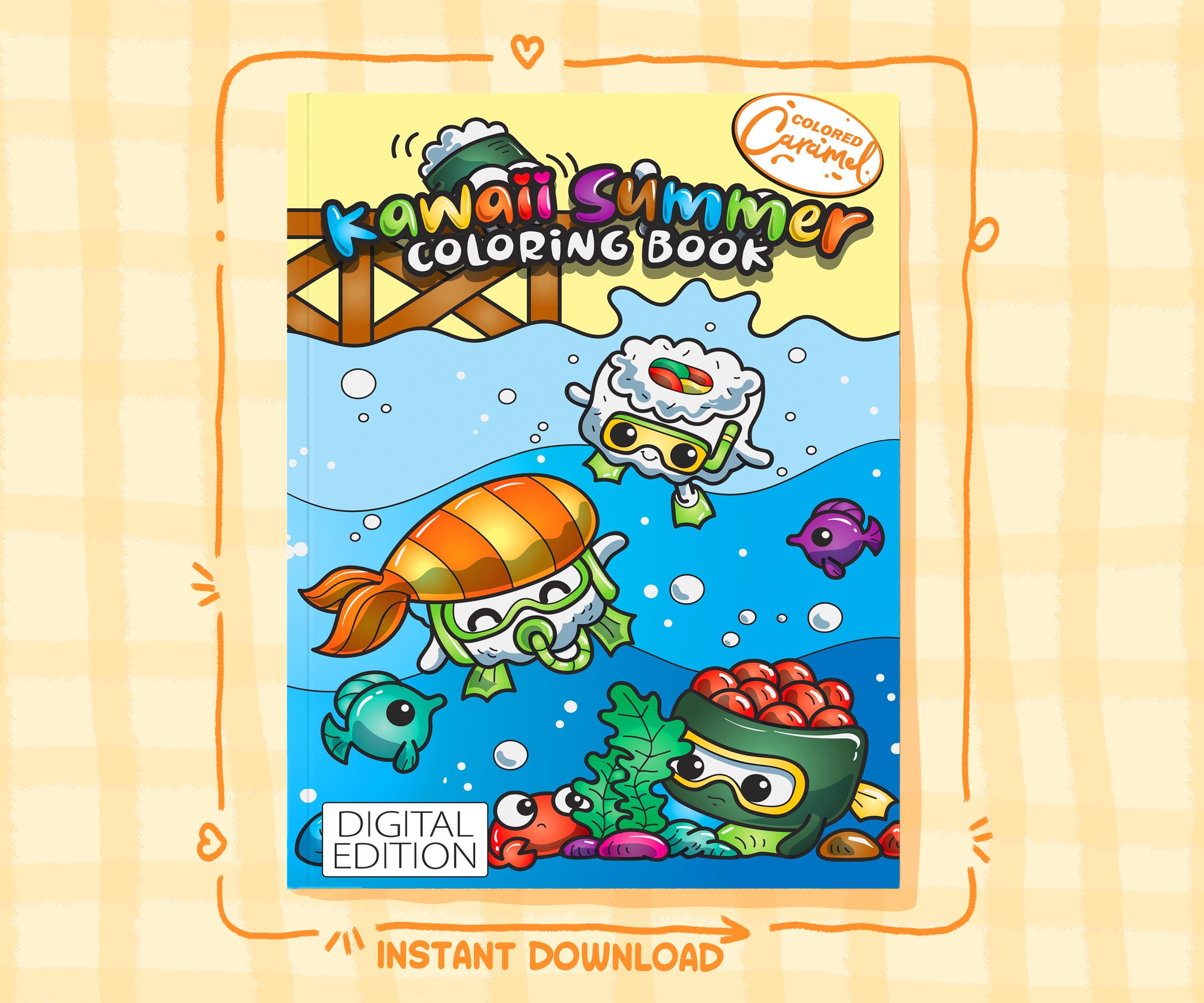 Kawaii Summer Vibes Coloring Book — coloring book cover