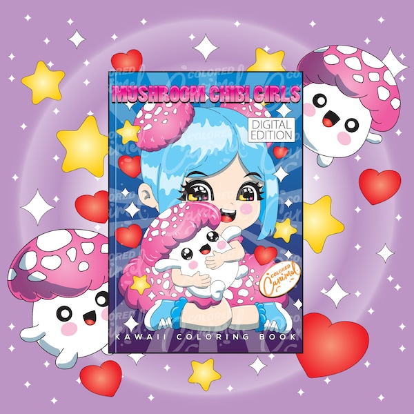 Kawaii Mushroom Chibi Girls Coloring Book: Fun Fantasy Art (PDF)