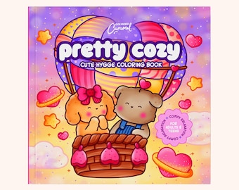 Pretty Cozy Coloring Book, 40 Comfy Hygge Illustrations with Cute Little Animal Friends (Printable Instant Digital Download PDF)