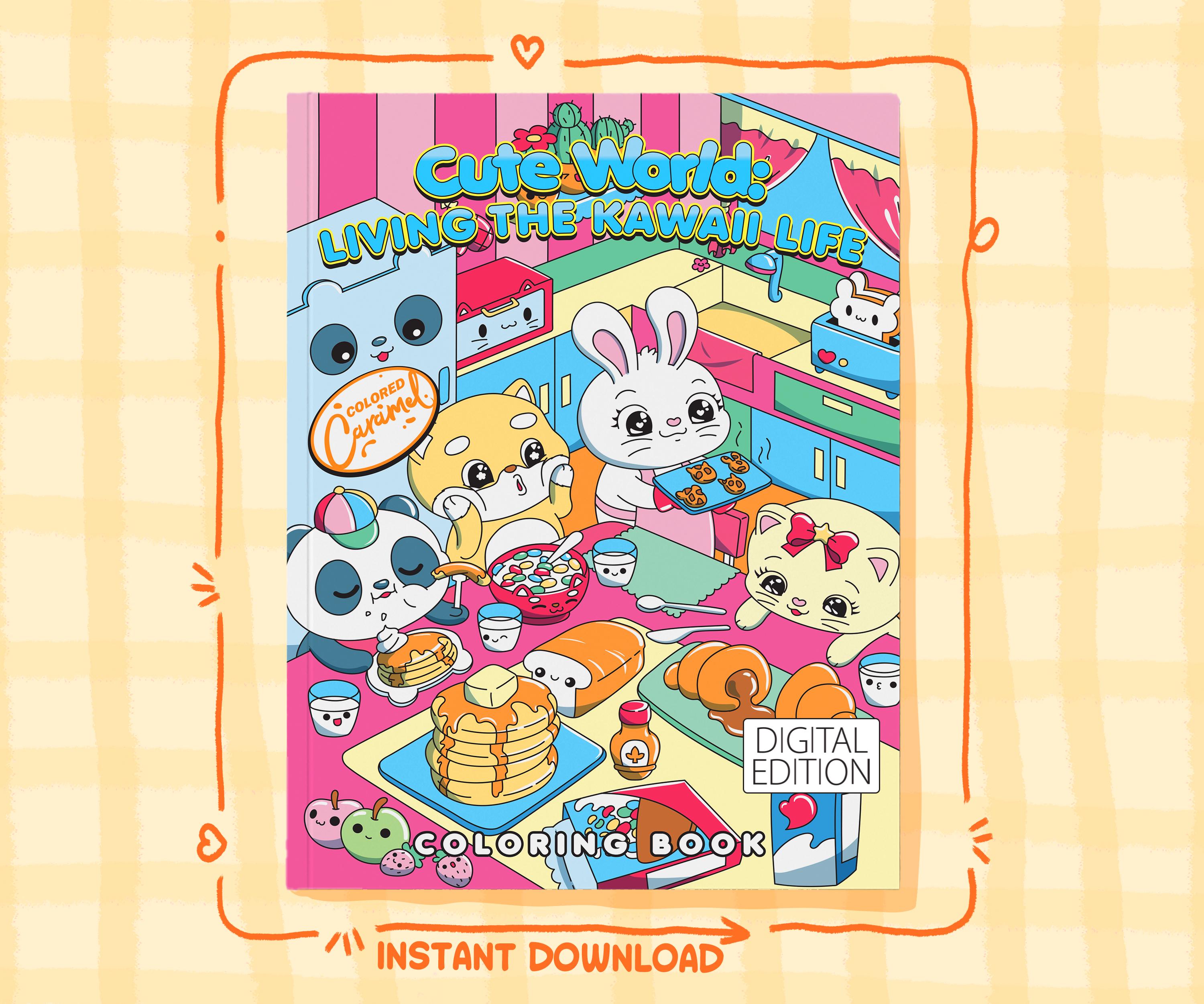 Kawaii Life Coloring Book: Fantasy Animals & Magical Illustrations — coloring book cover