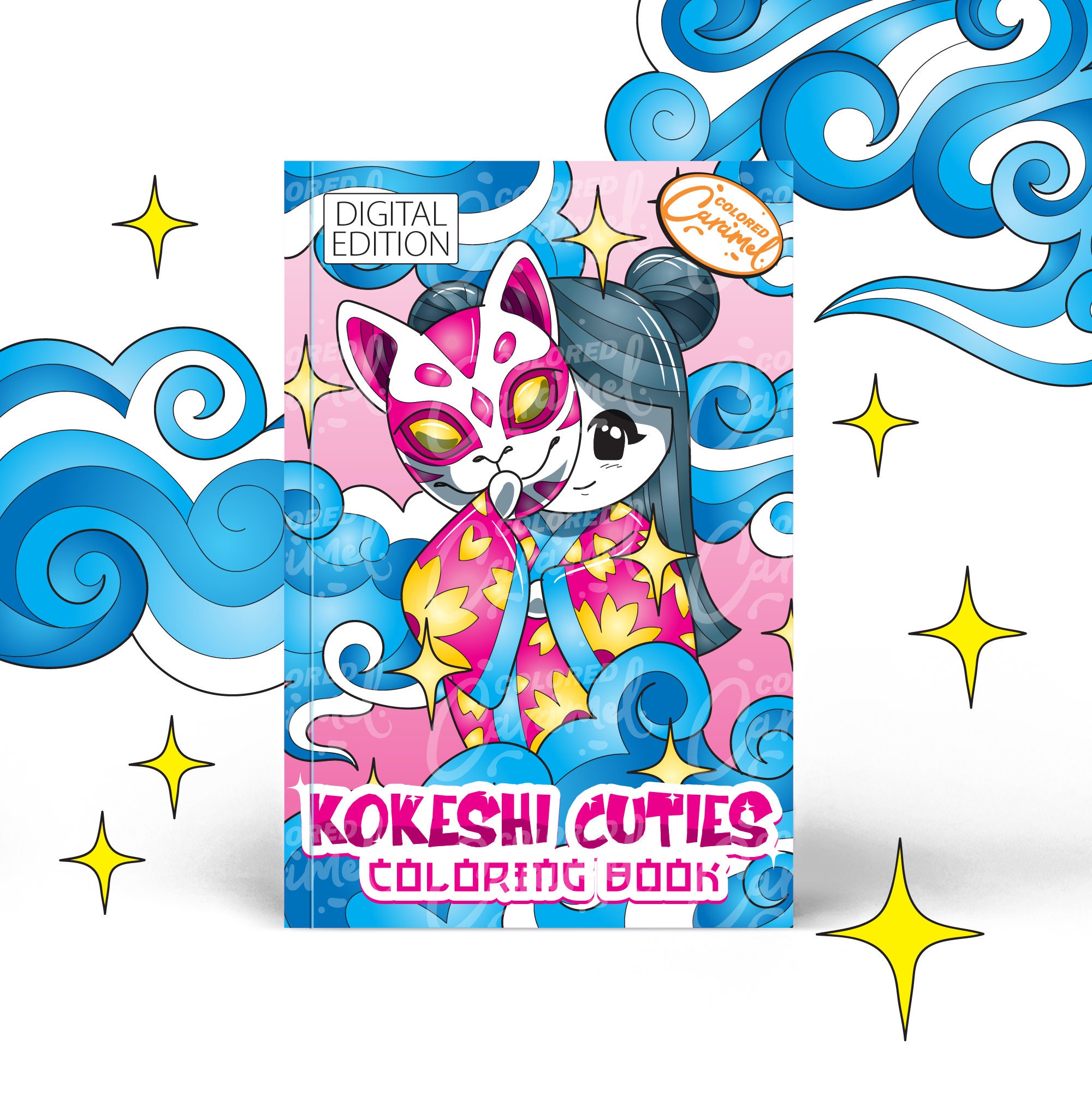 Kawaii Kokeshi Dolls Japanese Coloring Book With Cherry   Etsy