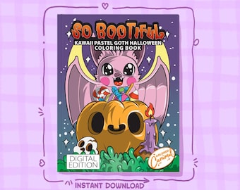 Libro para colorear de Halloween Kawaii Pastel Goth: Animales espeluznantes (Descarga digital)