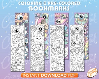 Creepy Kawaii Coloring Bookmarks: DIY Printable Markers (PDF)