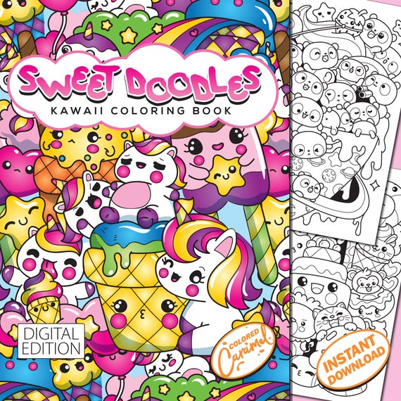  Arte kawaii incrível - Livro de colorir - Desenhos