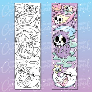 Creepy Kawaii Coloring Bookmarks, Printables Instant Digital Download ...