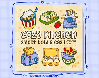 Cozy Kitchen Coloring Book: 50 Sweet Illustrations (Digital Download)