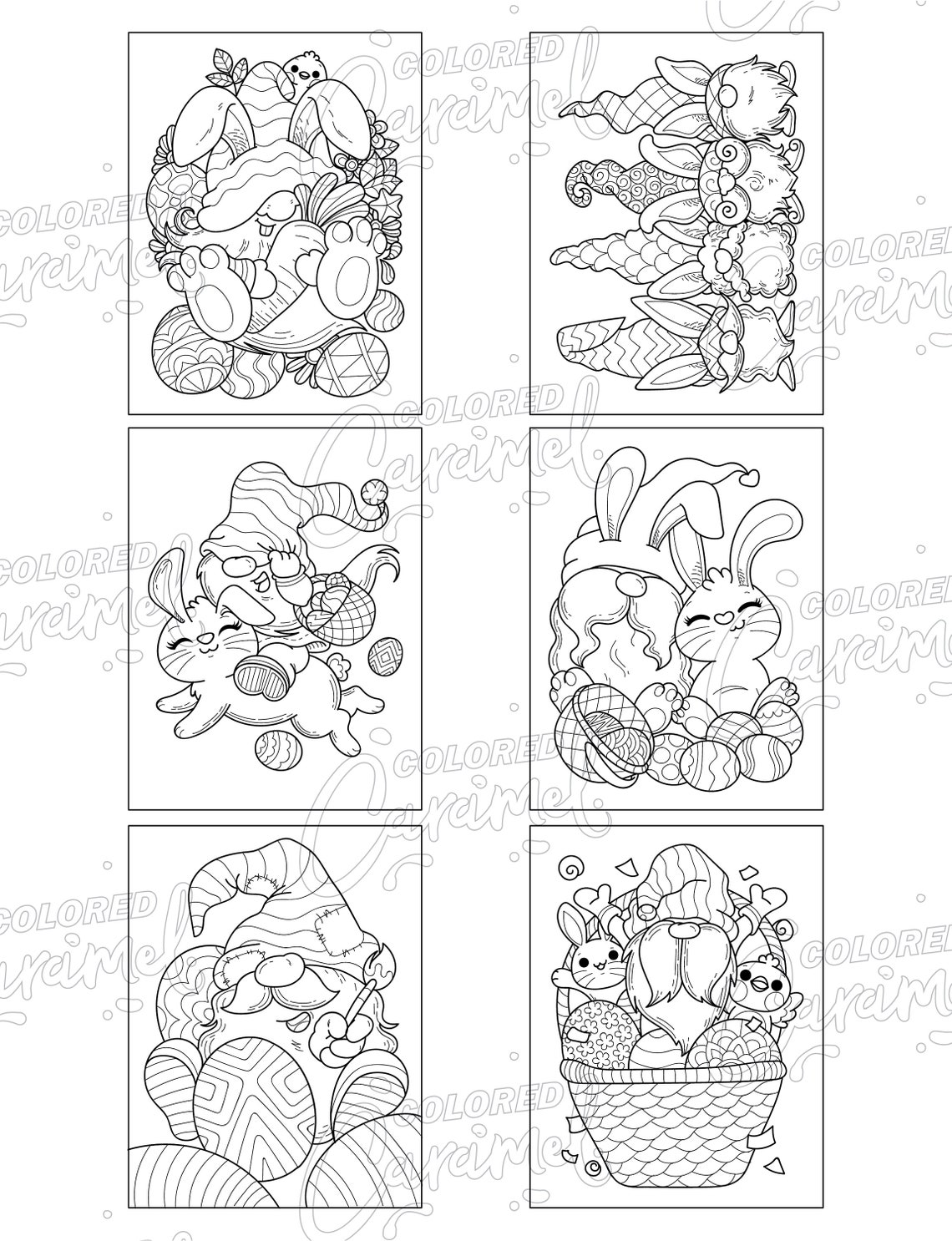 Cool Easter Gnomes Printable PDF Download Coloring Book Etsy
