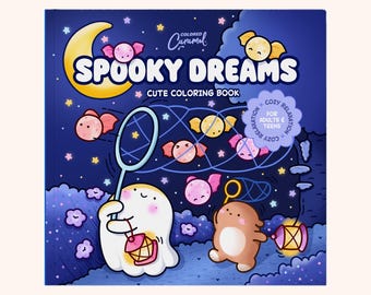 Spooky Cute Coloring Pages - 40 Cozy and Comfy Illustrations with Little Animal Friends and Ghosts Printable Instant Digital Download PDF