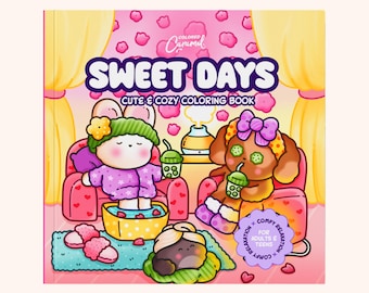 Cute and Cozy Coloring Pages, 40 Comfy and Fun Illustrations with Little Friends (Printable Instant Digital Download PDF)