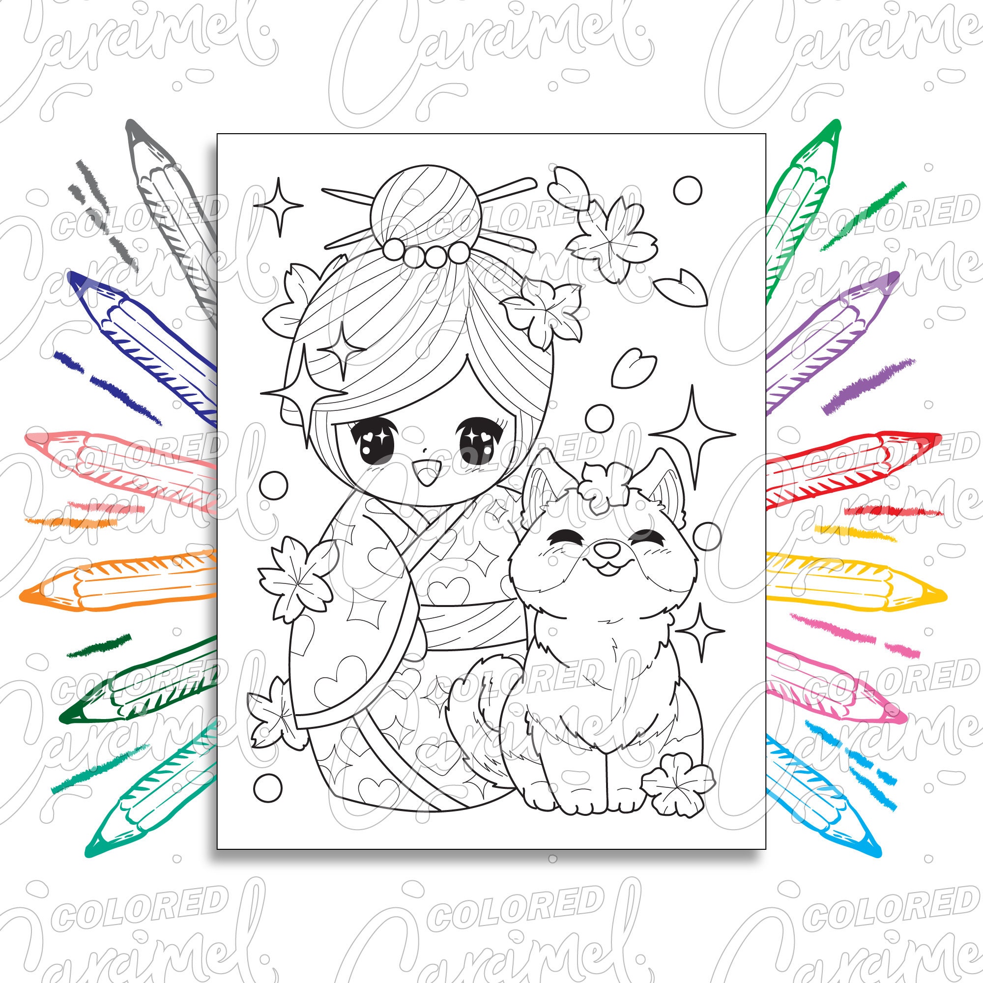 Japanese Geisha Coloring Pages