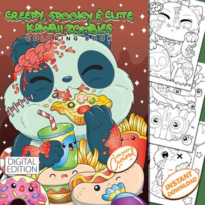 Kawaii Zombies Målarbok: Läskig Halloweenaktivitet (Utskrivbar PDF)