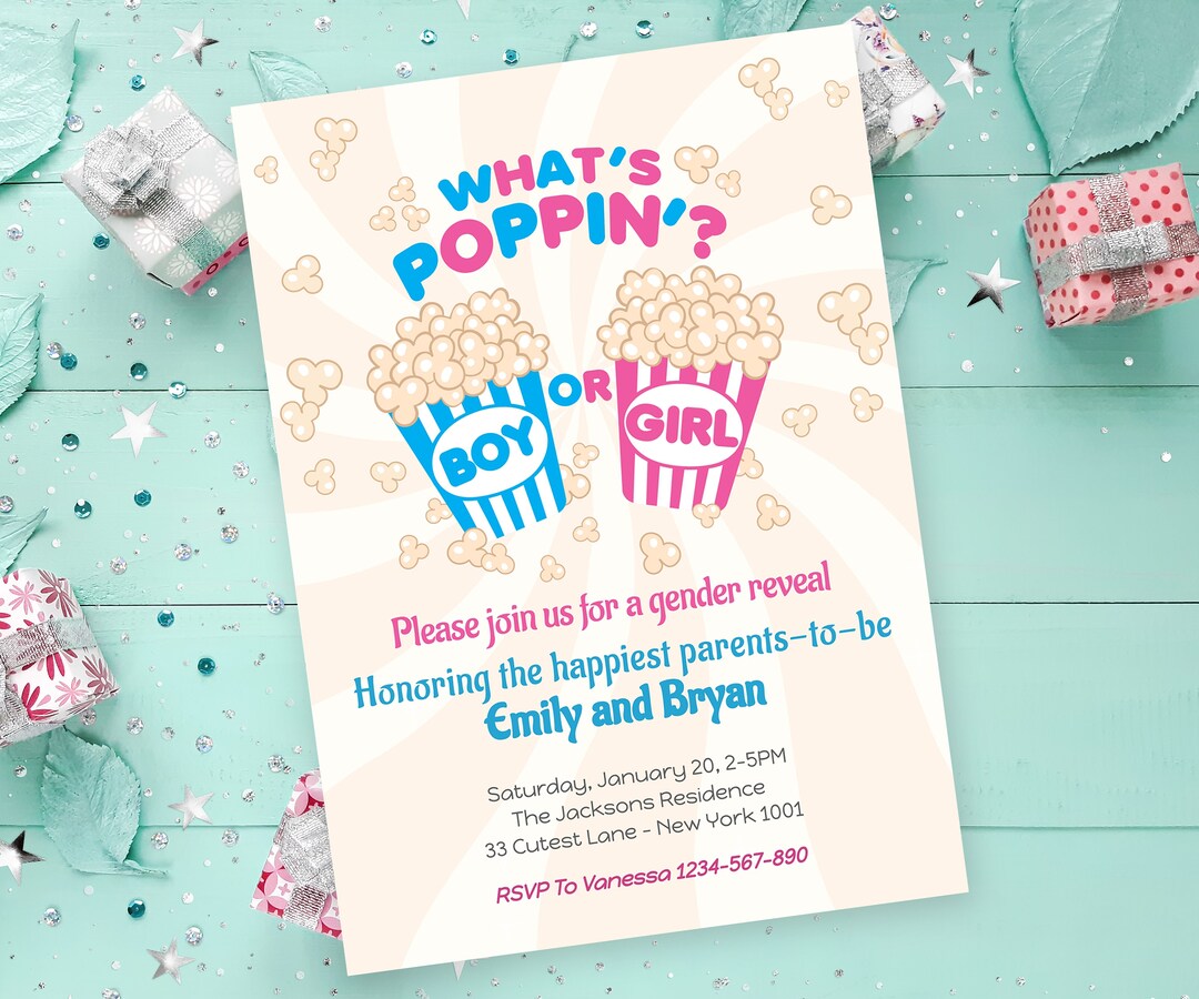Editable Gender Reveal Party Invitation, Boy or Girl, Printable Instant ...