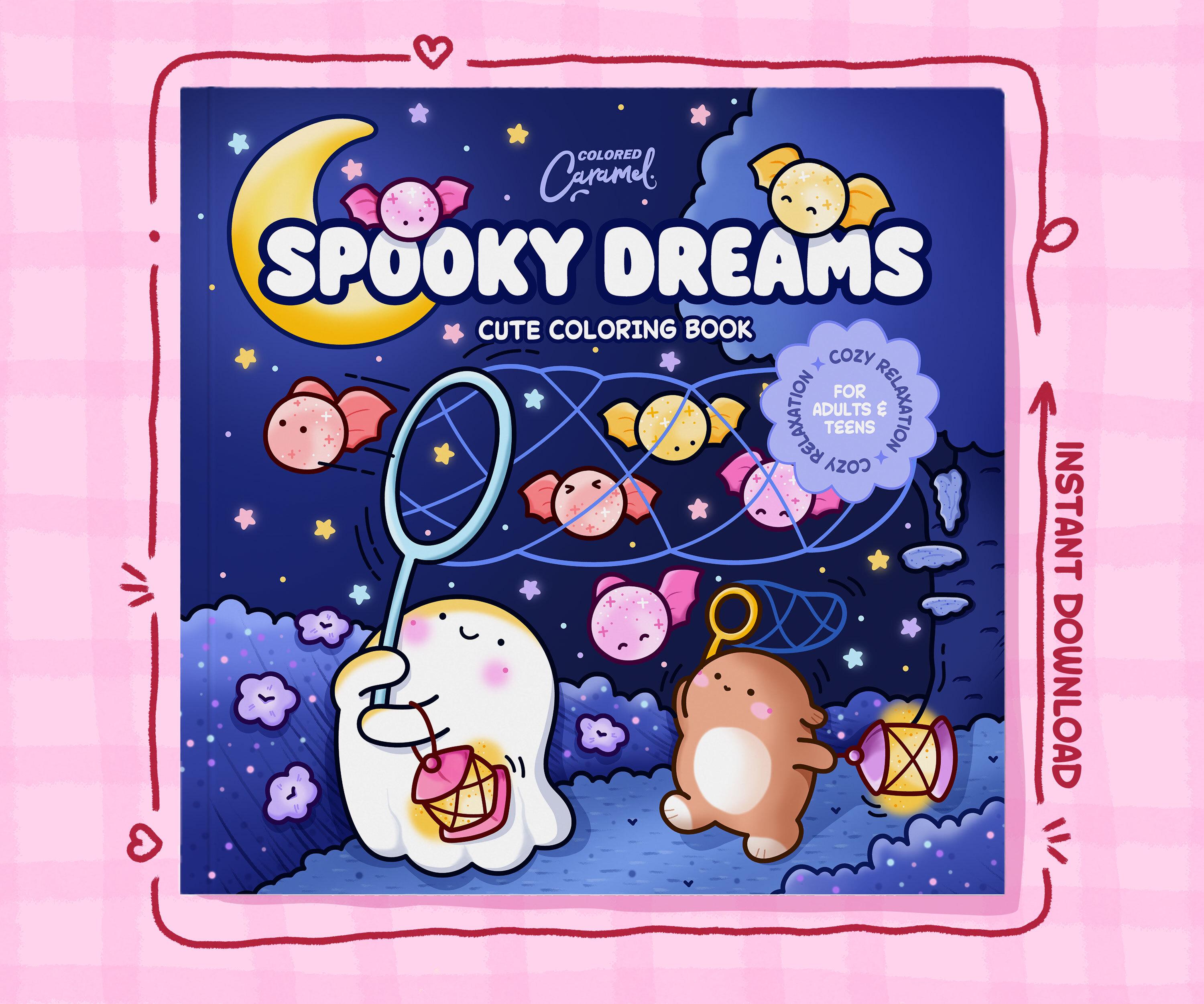 Spooky Cute Coloring Pages PDF – 40 Cozy Halloween Animal & Ghost Illustrations | Instant Printable Download