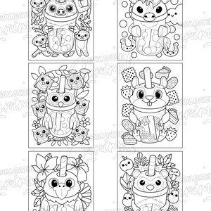 Super Cute Kawaii Bubble Tea Printable PDF Download Coloring  Etsy
