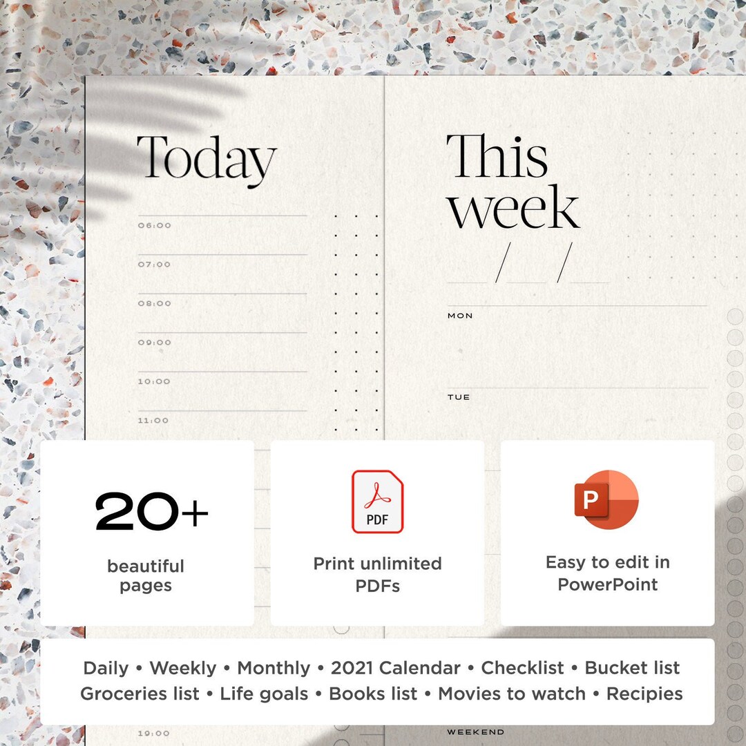 20+ Printable & Editable Stunning Planner Designs! Bundle of Daily ...