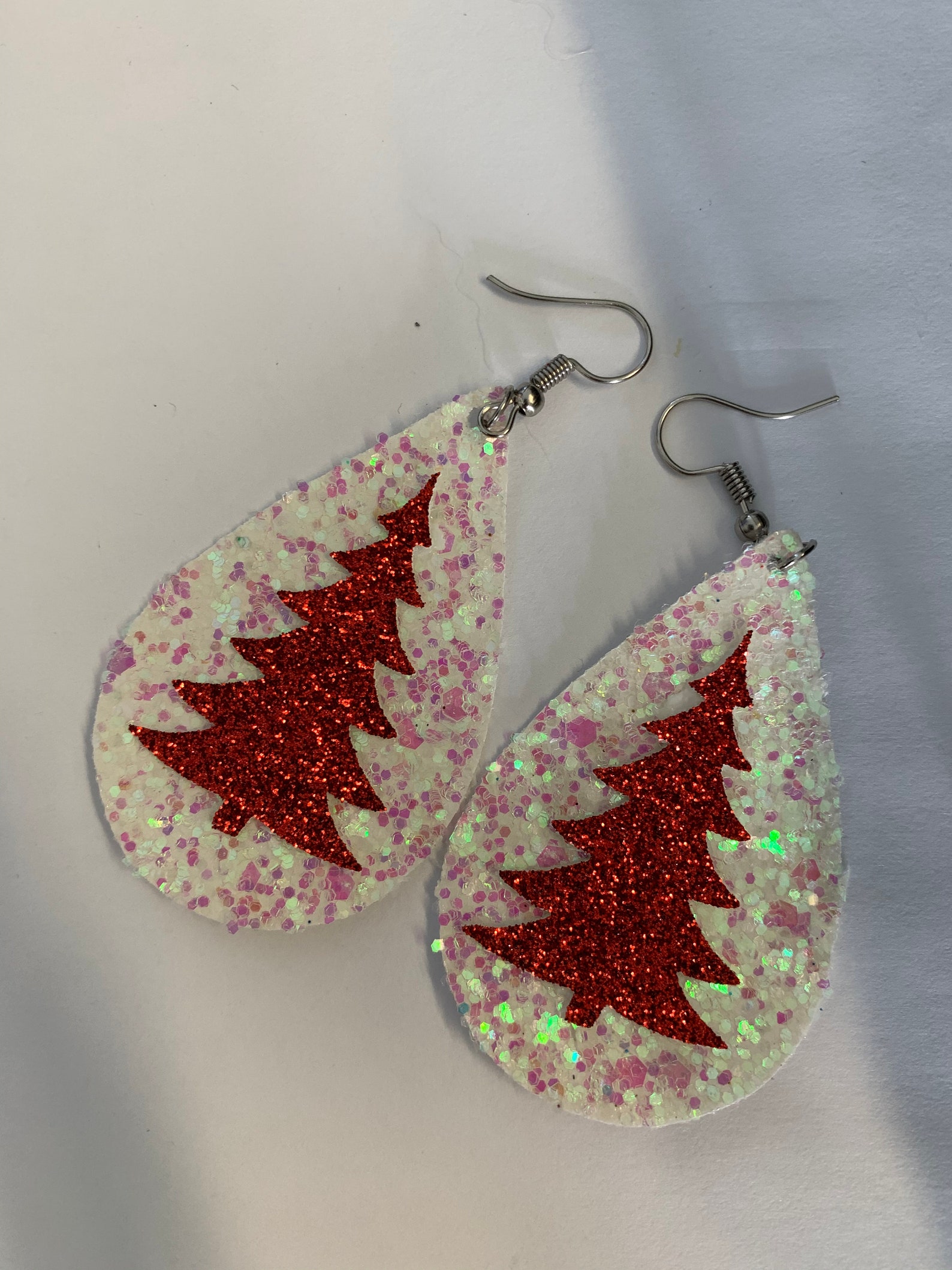 Faux leather christmas earrings Clearance