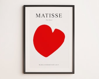 Matisse Print , Henri Matisse Art Exhibition Poster , El corazón