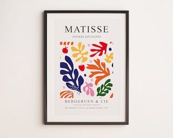 Henri Matisse Cut Out Poster , Papiers Decoupes Exhibition Poster , Printable Wall Art , Digital Download