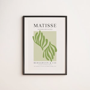 Matisse Papiers Decoupes Poster , Henri Matisse Printable Wall Art, Green  Matisse Poster, Abstract Art Print , Digital Download