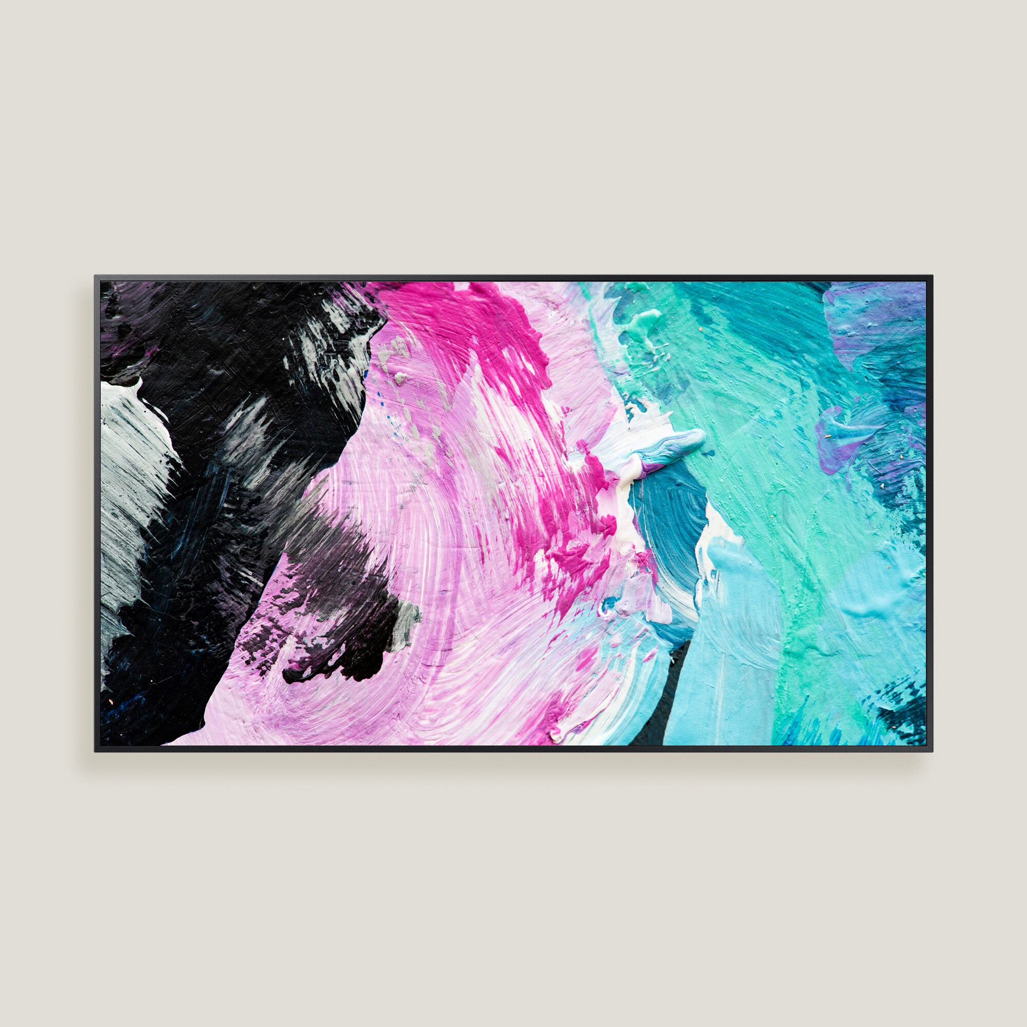 Samsung Frame TV Art, Pintura al óleo abstracta, Arte mural, Samsung