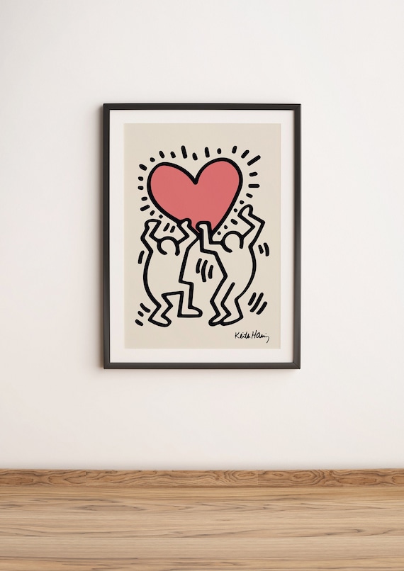 Keith Haring Print Heart Poster Keith Haring Poster Keith