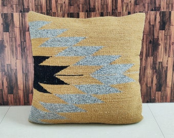 Hand loom Woven 100% Cotton Textured Cushion Cover 18"x18" Inches (45x45 CM) Boho Pillow Cover