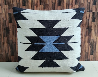 Boho Hand loom Woven 100% Cotton Textured Cushion Cover 18"x18" Inches