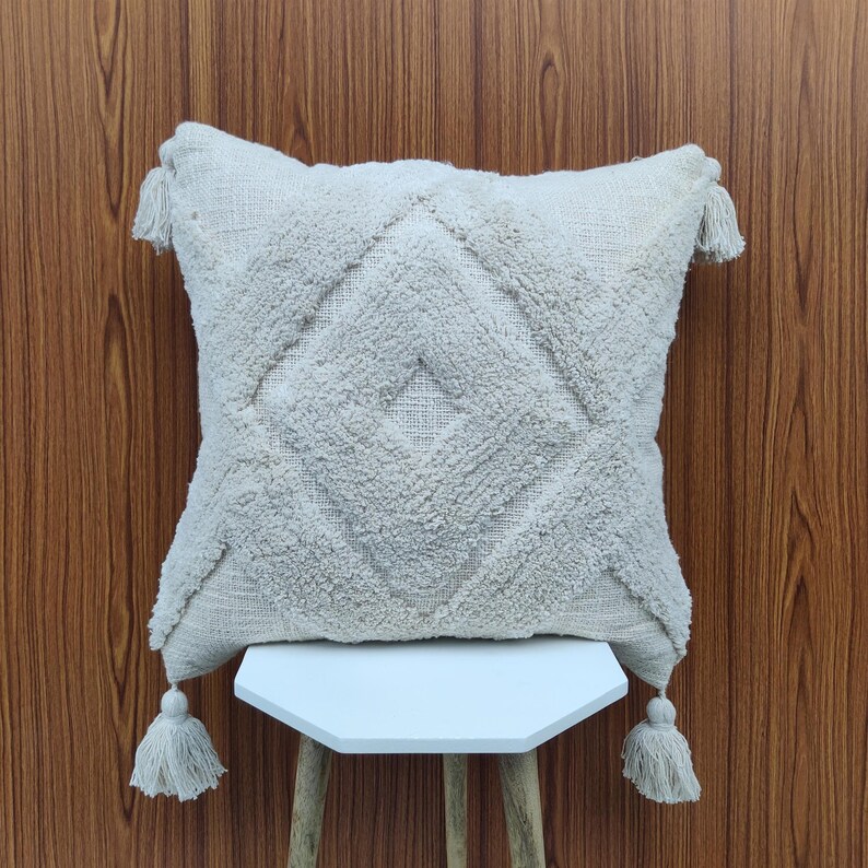 HoneyBeeHomeNLiving Tufted Cotton Throw Pillow Cover
