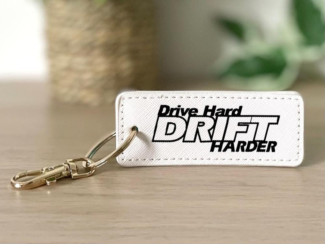 Drive Hard Drift Harder Personalized Keychain - Personalized Gift ...