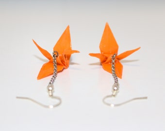 Origami Crane Dangle Earrings