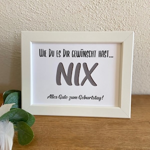 Geldgeschenk Geburtstag Wie du es dir gewünscht hast... NIX - Etsy.de