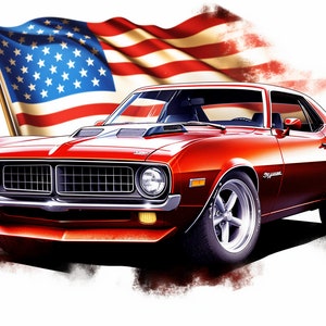 Muscle Car Gifts for Car Guys, Personalized Muscle Car T-shirt, Gifts for  Car Lovers, Custom Car, Usa Flag Car Tshirt on the Back BK5 