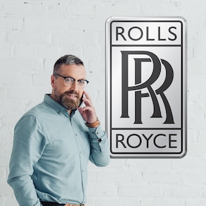 Rolls Royce Garage Sign: Custom Metal Wall Art