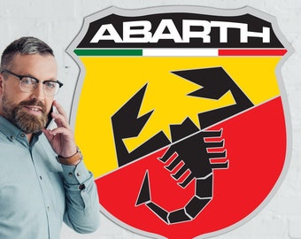 Abarth Scorpion Aluminum Wall Sign: Garage Decor