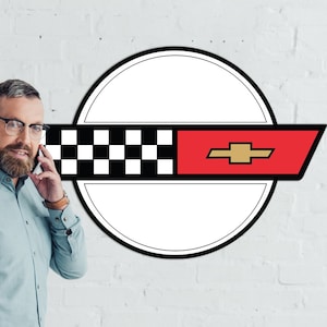 C4 Corvette Garage Sign: Fade-Resistant Aluminum Man Cave Decor