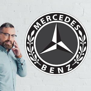 27-Inch Dark Mercedes-Benz Metal Sign For Man Cave, Bar Or Garage / Free Shipping