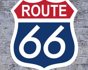 Large Vintage Metal Sign – Route 66 Aluminum Wall Art Up To 38"
