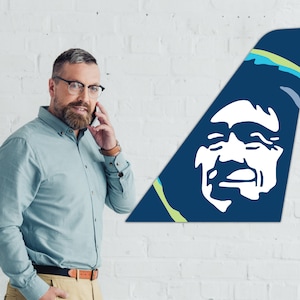 Alaska Airlines Tail Fin Sign: Aircraft Decor, Pilot Gift