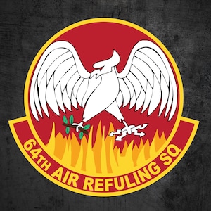 64th Air Refueling Squadron Metal Logo Sign: Military Decor