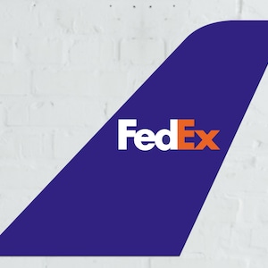FedEx Airplane Tail - Hangar Decor - Metal Sign - Free Shipping