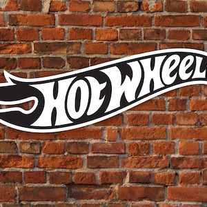 Hot Wheels Metal Sign Black And White For Kids Game Room, Bedroom or Play Space